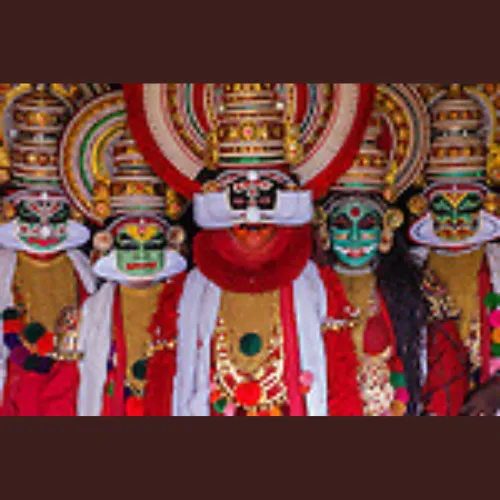 rformance in Kochi showcasing vibrant costumes and traditional makeup