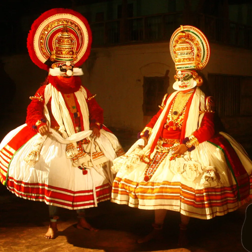 Kathakali characters depicting a divine figure