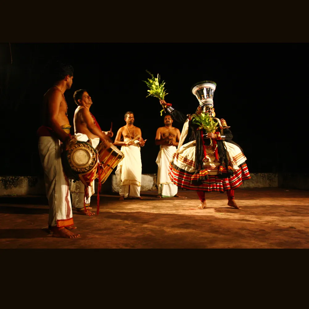 Kathakali characters depicting a divine figure