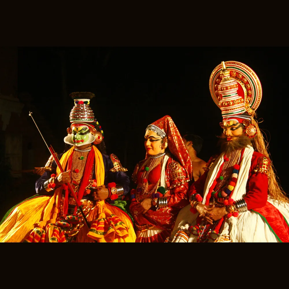 Kathakali characters depicting a divine figure