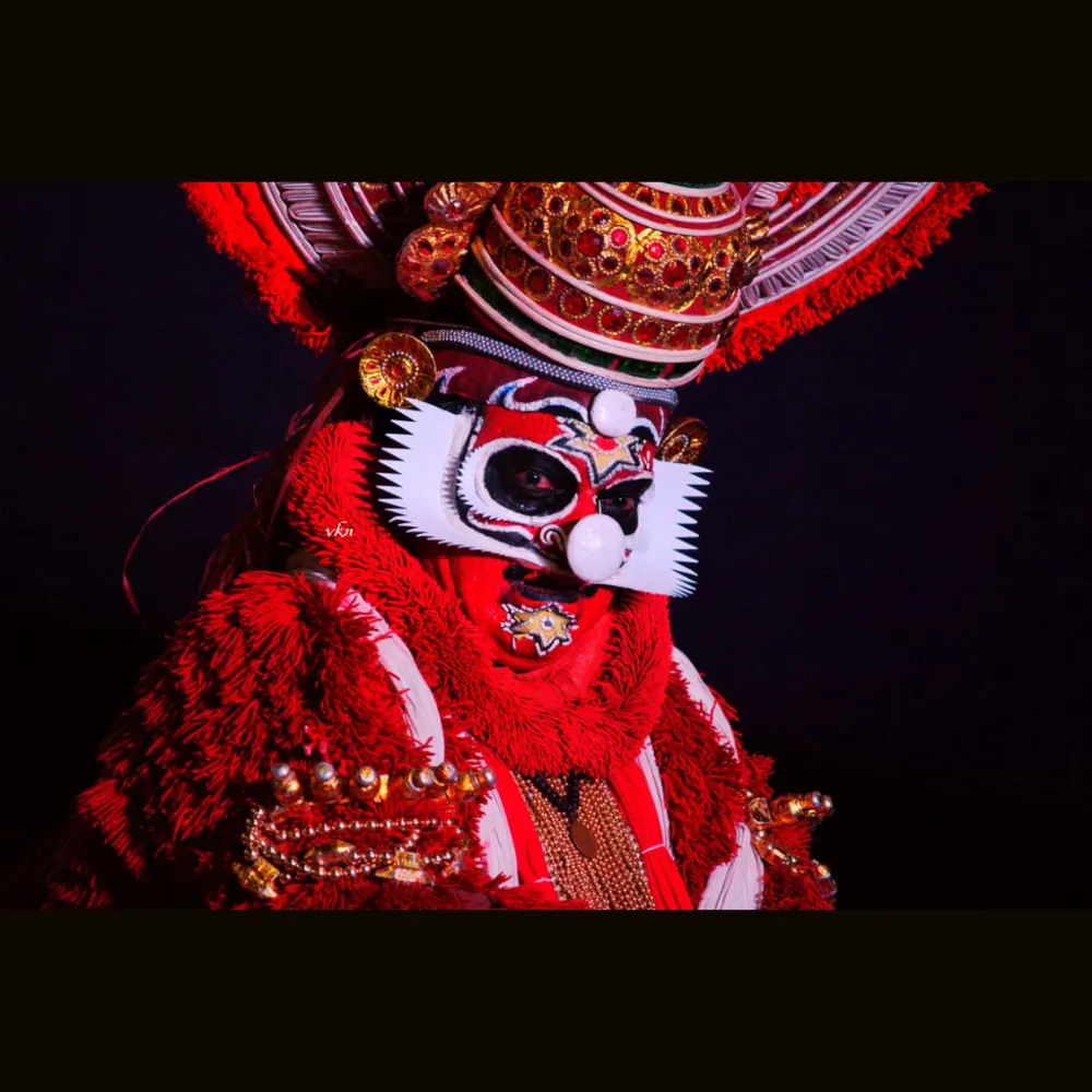 Kathakali characters depicting a divine figure