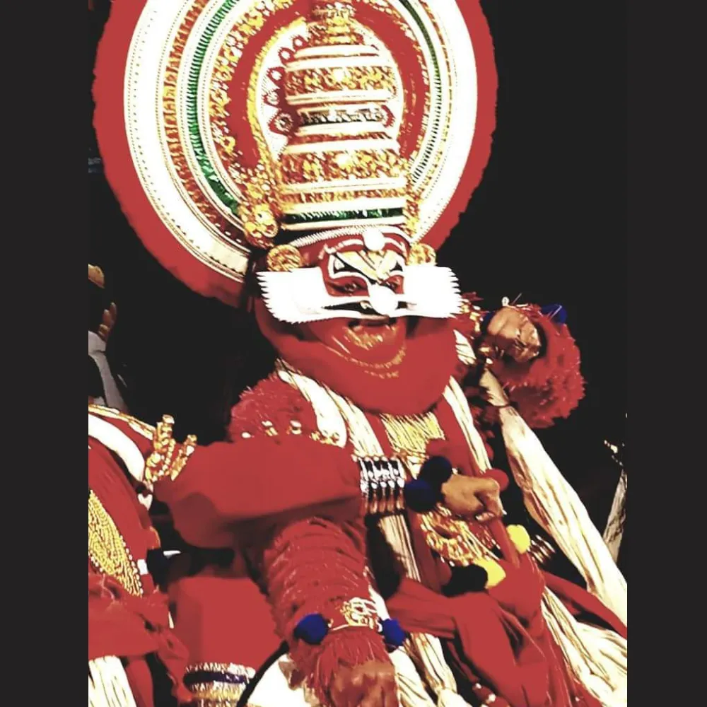 Kathakali characters depicting a divine figure