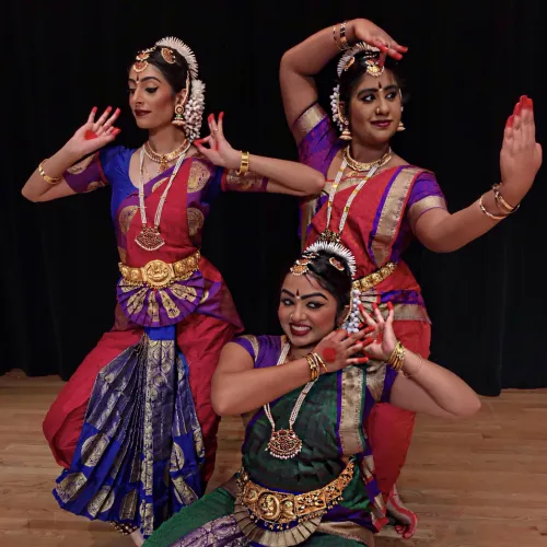 Bharatanatyam dancer performing with grace